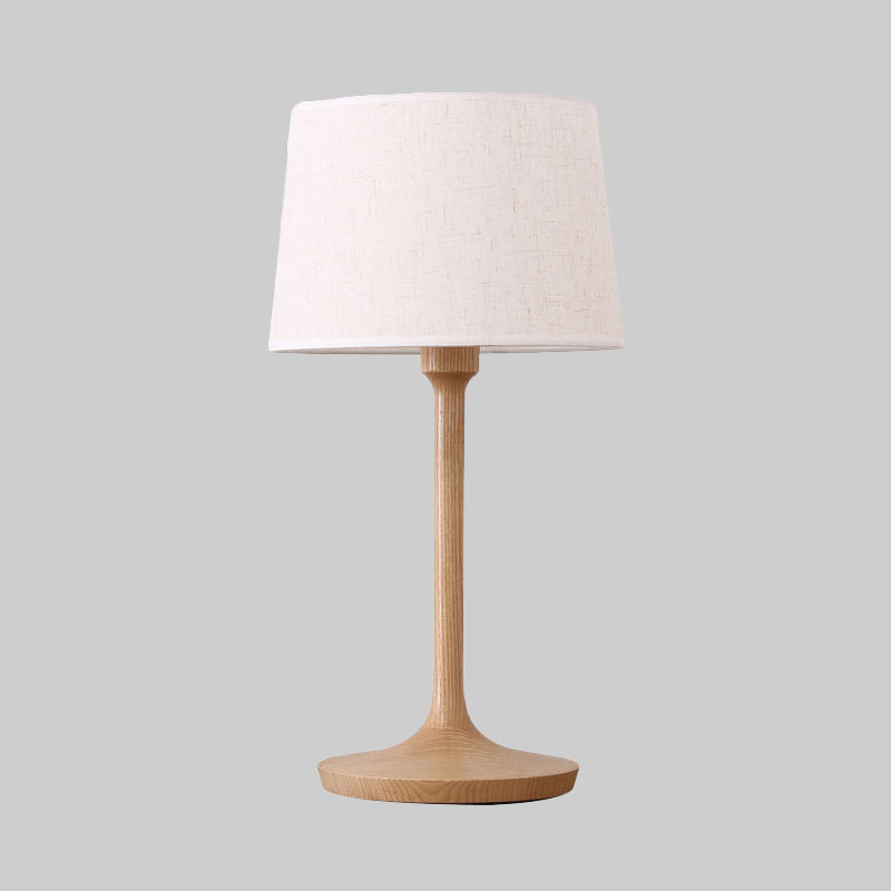 Lampe de table de chevet à tambour conique tissu contemporain 1 ampoule lampe de lecture en blanc