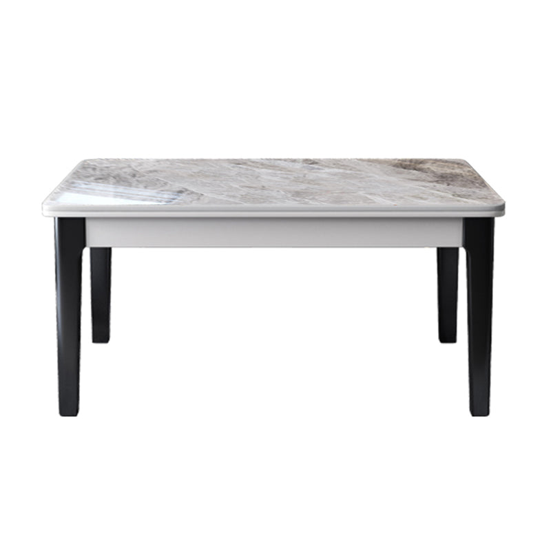 Mesa de comedor de piedra sinterizada de mediados de siglo, mesa rectangular con base de 4 patas para el hogar