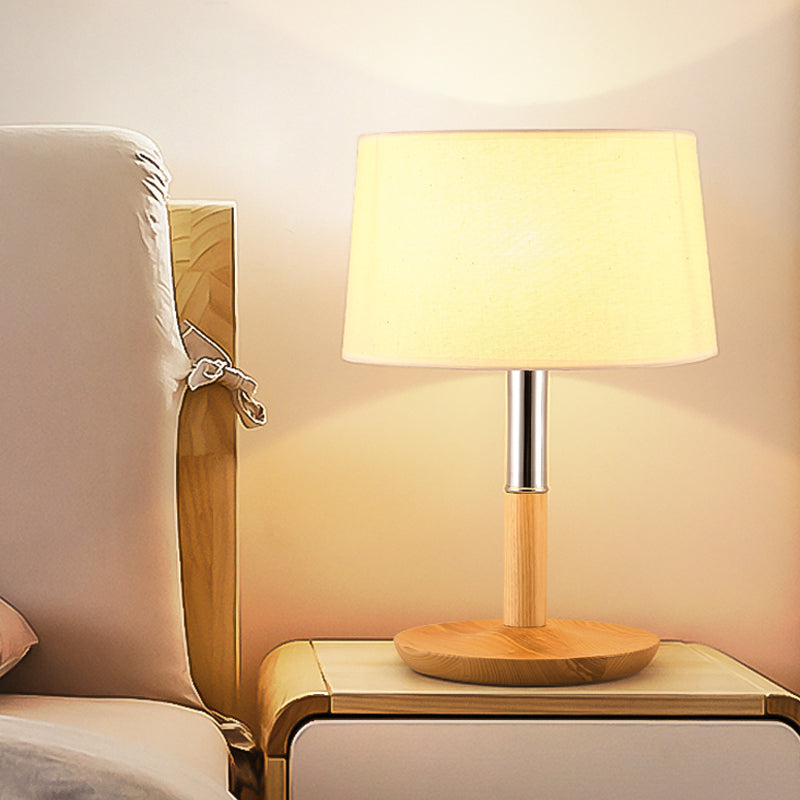 Drum Shade Task Lighting Modernism Fabric 1 lampe de lecture de bulbe en blanc pour l'étude