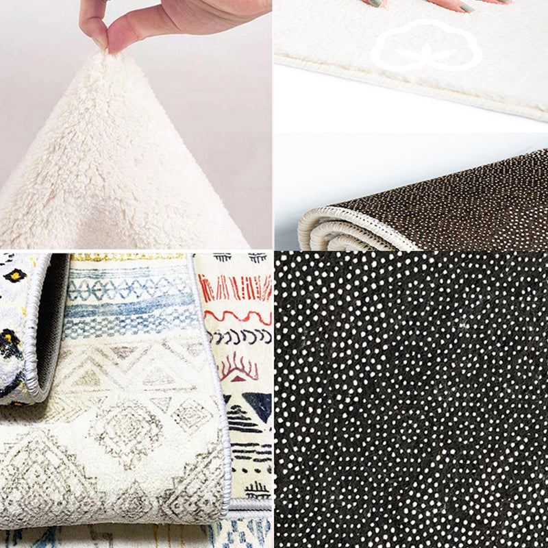 Zwart Modern Area Tapijt Geometrisch patroon Polyester Area Tapijt Non-slip achterste tapijt voor thuisdecoratie