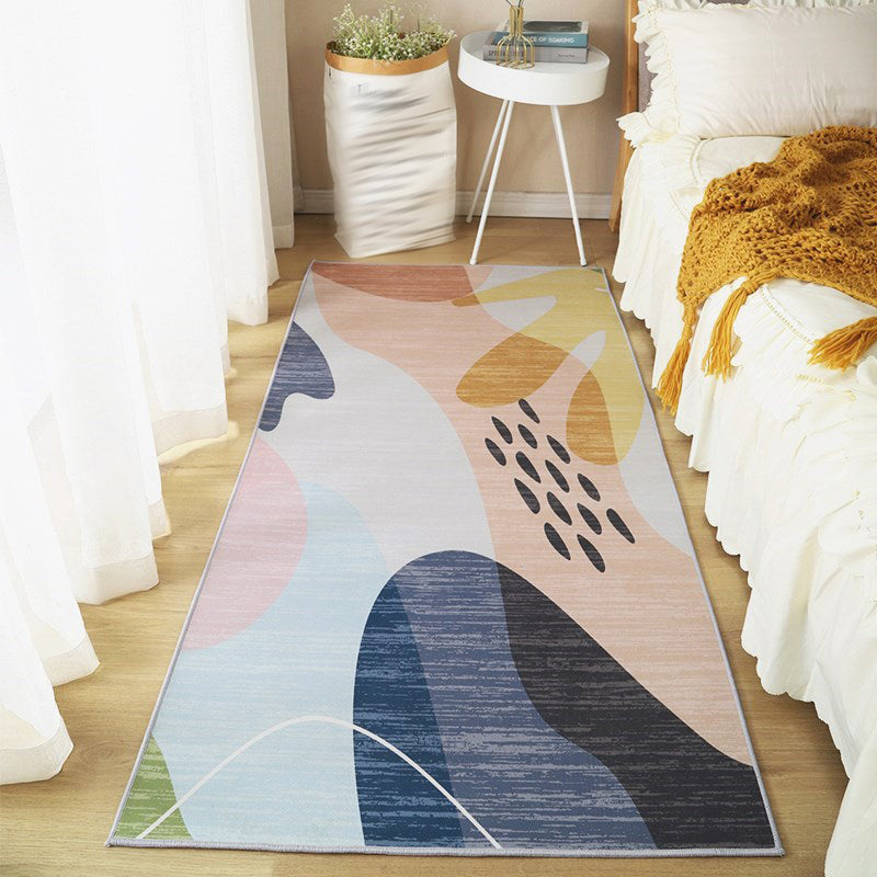 Lichtroze minimalistisch tapijten Polyester grafisch vloerkleed niet-slip achterste tapijt voor woningdecoratie