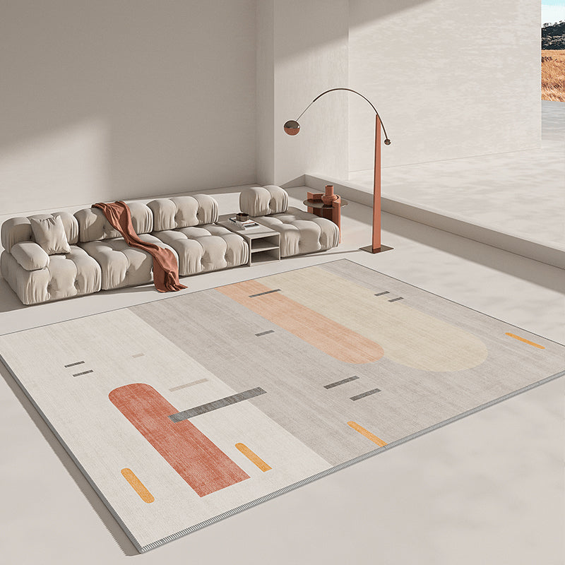 Minimalistisch gebied tapijt vrijetijdscontrastpaneel Gebied Rug vlekbestendig polyester tapijt voor woonkamer