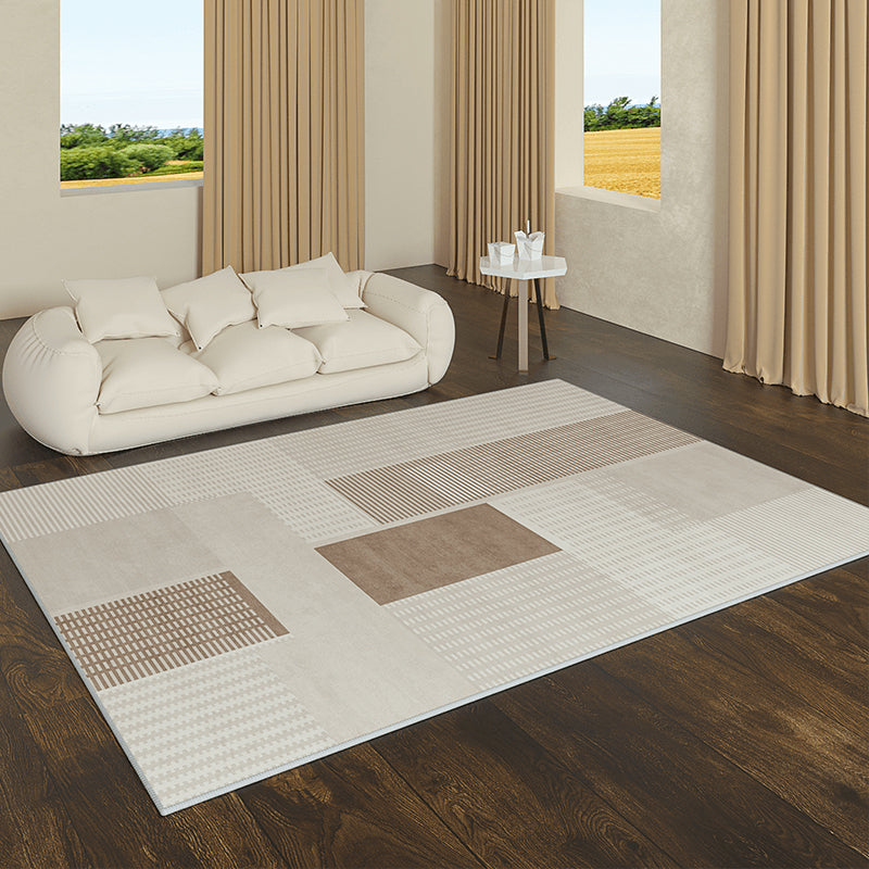 Minimalistisch gebied tapijt vrijetijdscontrastpaneel Gebied Rug vlekbestendig polyester tapijt voor woonkamer