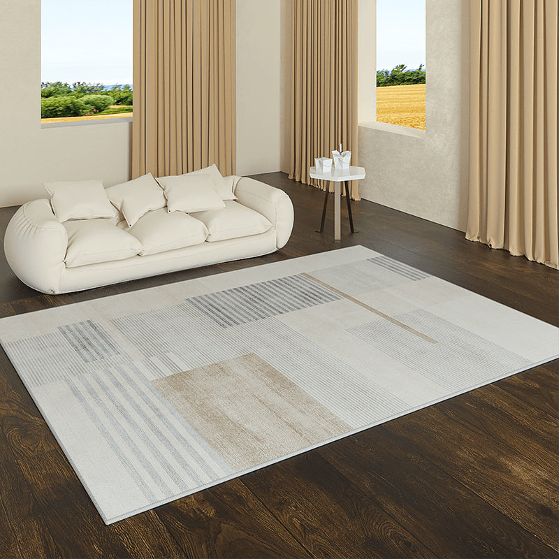 Minimalistisch gebied tapijt vrijetijdscontrastpaneel Gebied Rug vlekbestendig polyester tapijt voor woonkamer