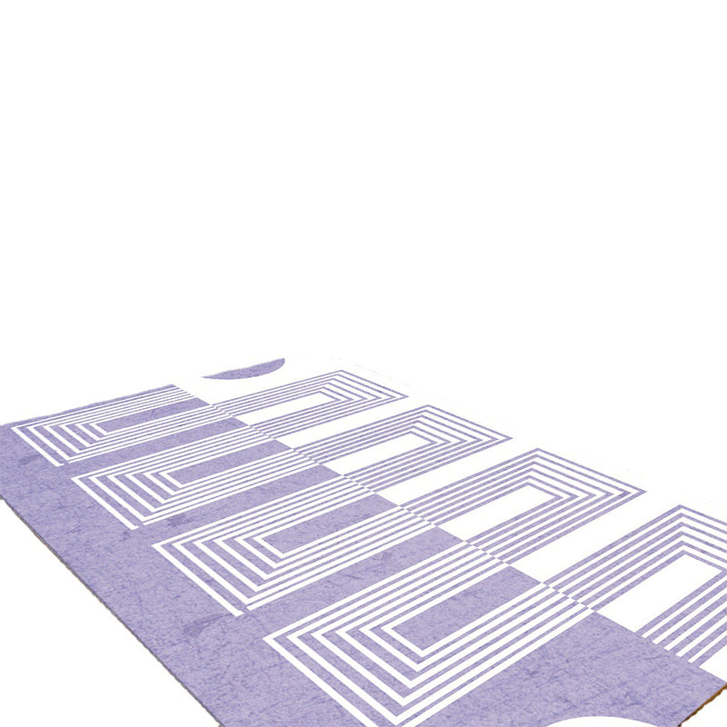 Paarse moderne tapijtstreeppatroon polyester gebied tapijt niet-slip achterste tapijt voor woonkamer