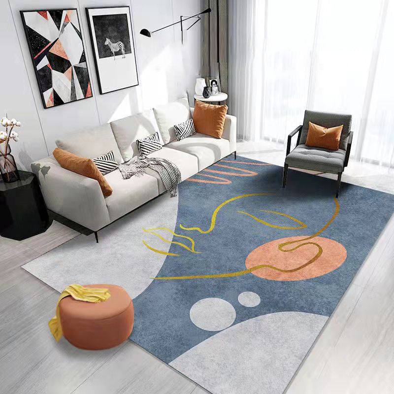 Roze modern tapijten polyester gestreepte binnenkapperd wasbaar tapijt voor woningdecoratie