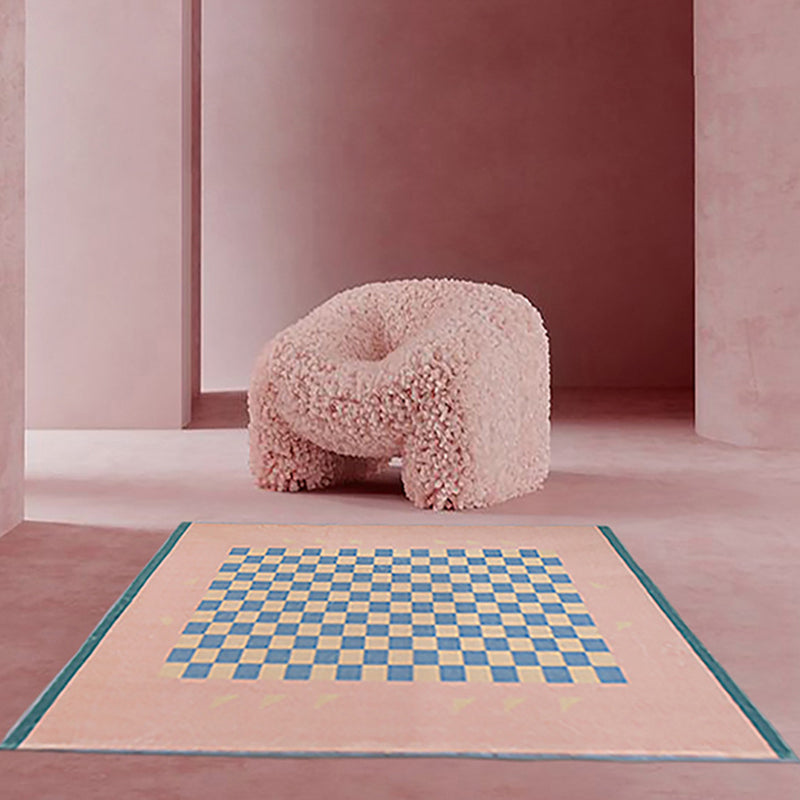 Licht oranje contrast kleurrooster tapijten polyester eenvoudig tapijt wasbaar tapijt voor woonkamer