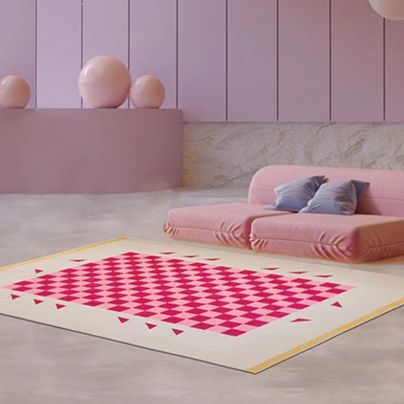 Licht oranje contrast kleurrooster tapijten polyester eenvoudig tapijt wasbaar tapijt voor woonkamer