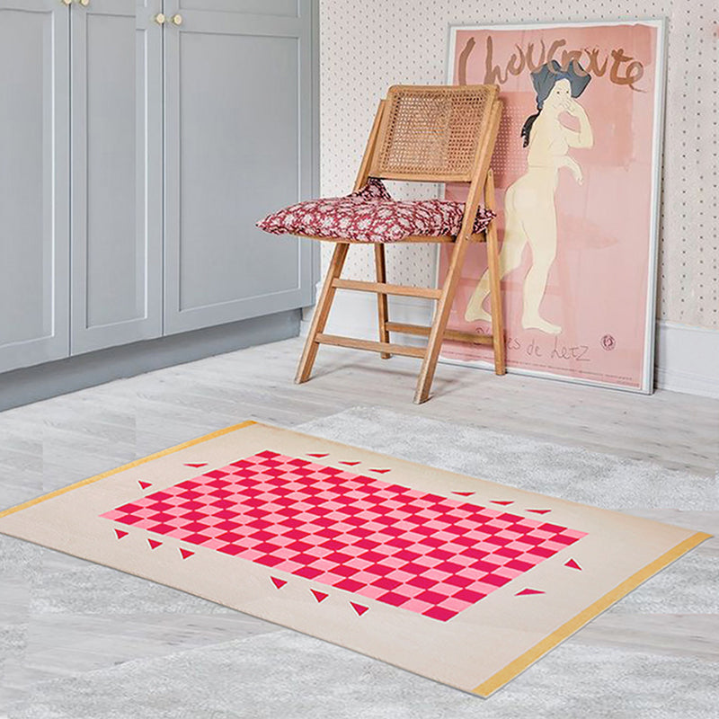Licht oranje contrast kleurrooster tapijten polyester eenvoudig tapijt wasbaar tapijt voor woonkamer