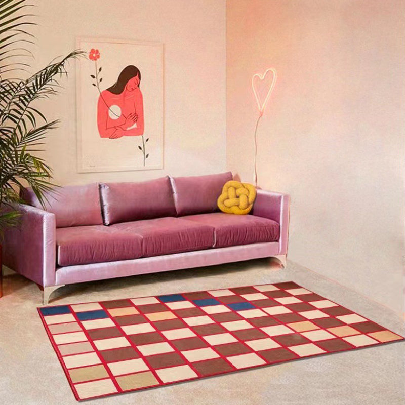 Oranje eigentijds tapijten polyester rooster tapijt wasbaar tapijt voor woonkamer