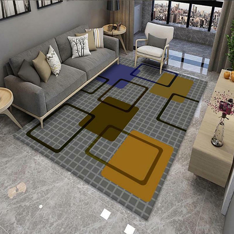 Navy eigentijds gebied Tapijten Polyester Lijn Tapijten Resistent Rug voor woonkamer