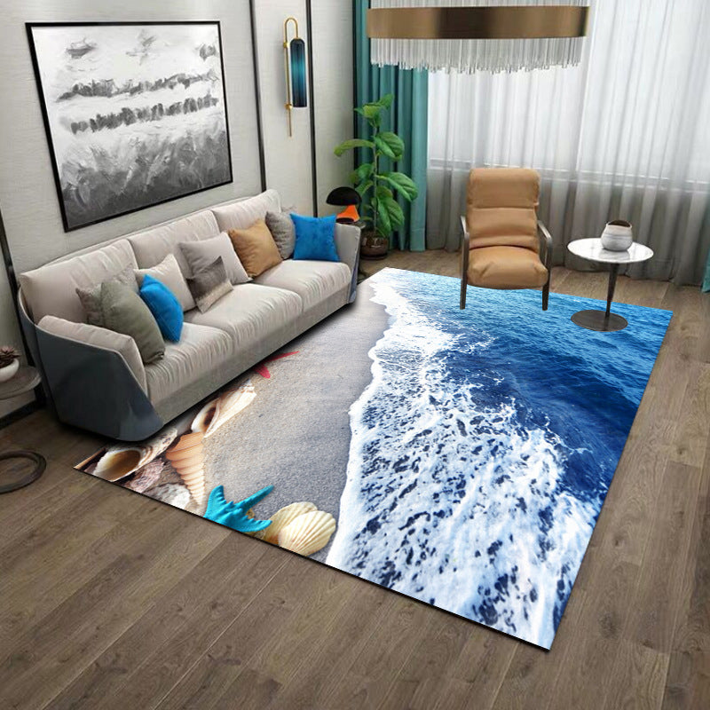 Creatief strandpatroon Tapijt Polyester Indoor Tapijten Stain Resistent gebied Rug voor woningdecoratie