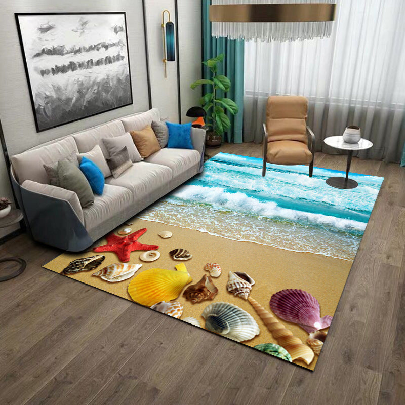 Creatief strandpatroon Tapijt Polyester Indoor Tapijten Stain Resistent gebied Rug voor woningdecoratie