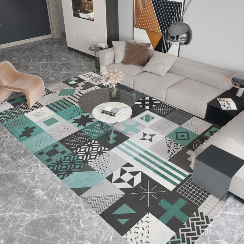 Hedendaags artistiek gedrukt tapijten Polyester binnen tapijt Non-slip achterstappert tapijt voor woonkamer