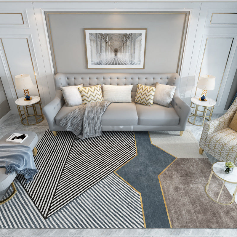 Hedendaags artistiek gedrukt tapijten Polyester binnen tapijt Non-slip achterstappert tapijt voor woonkamer