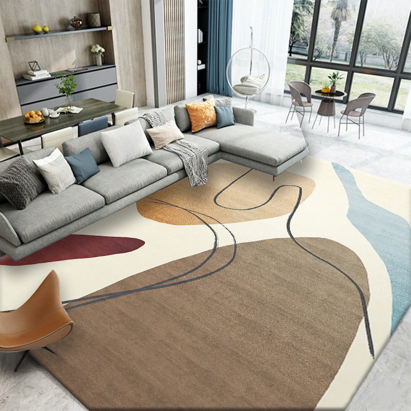 Bruine kleur knobbelt tapijt poolster modern vloerkleed vlekbestendig kleed voor woonkamer