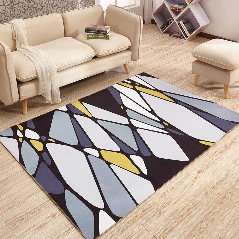 Zwart modern tapijt polyester patroon tapijt vlekbestendig tapijt voor woonkamer