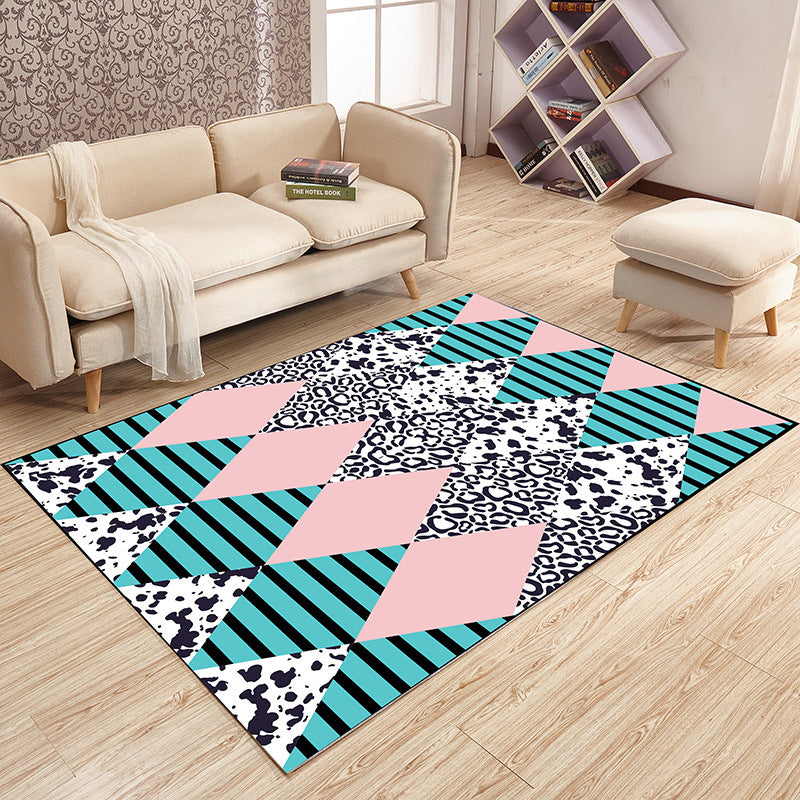 Zwart modern tapijt polyester patroon tapijt vlekbestendig tapijt voor woonkamer