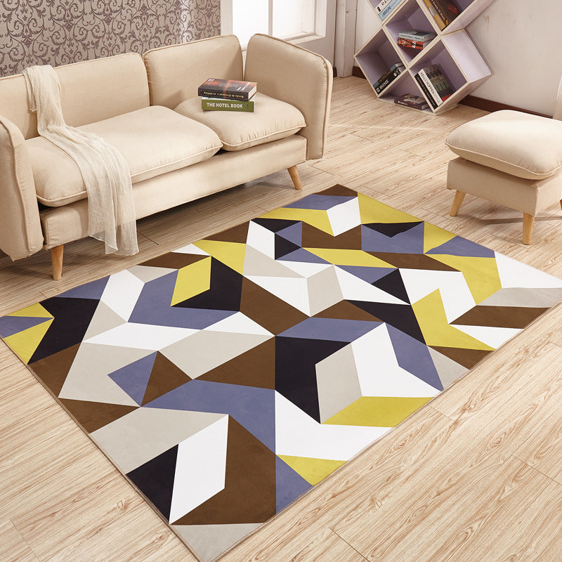 Zwart modern tapijt polyester patroon tapijt vlekbestendig tapijt voor woonkamer