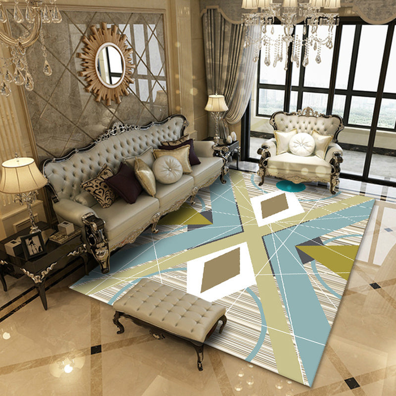 Lichtgele modern tapijt polyester grafisch vloerkleed niet-slip achterste tapijt voor woningdecoratie