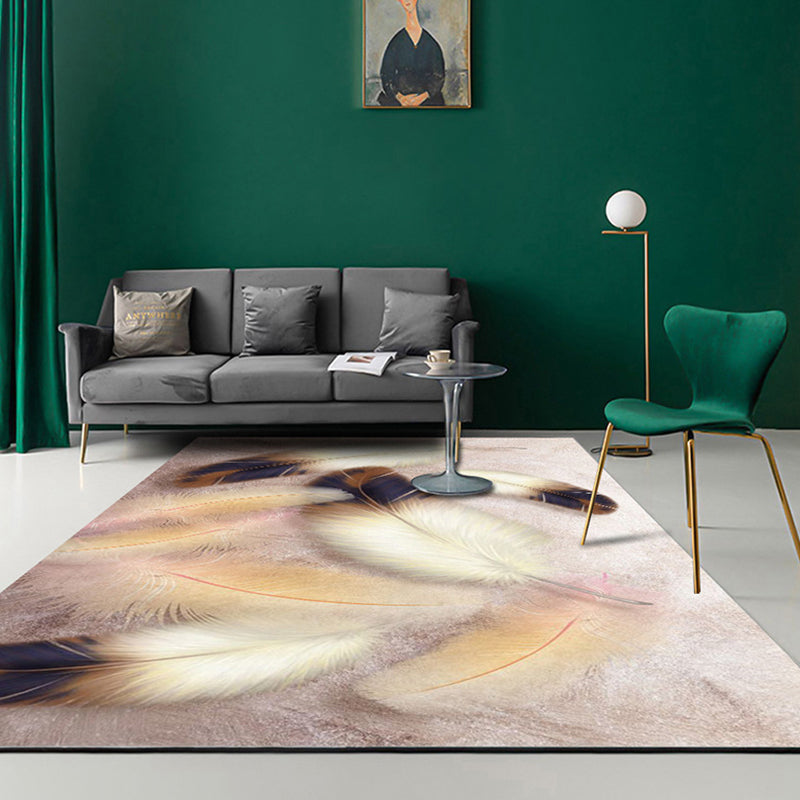 Donkerbruine modern tapijt polyster grafisch vloerkleurbestendig vloerkleed voor woonkamer