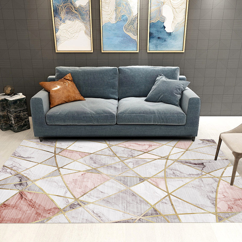 Contemporary Marble Surface Indoor Carpet Polyester Rug Pet Friendly Area Rug for Home Decoration