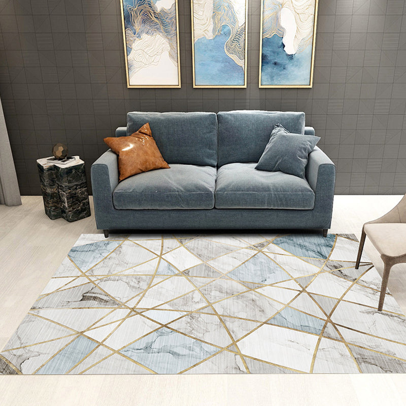 Contemporary Marble Surface Indoor Carpet Polyester Rug Pet Friendly Area Rug for Home Decoration