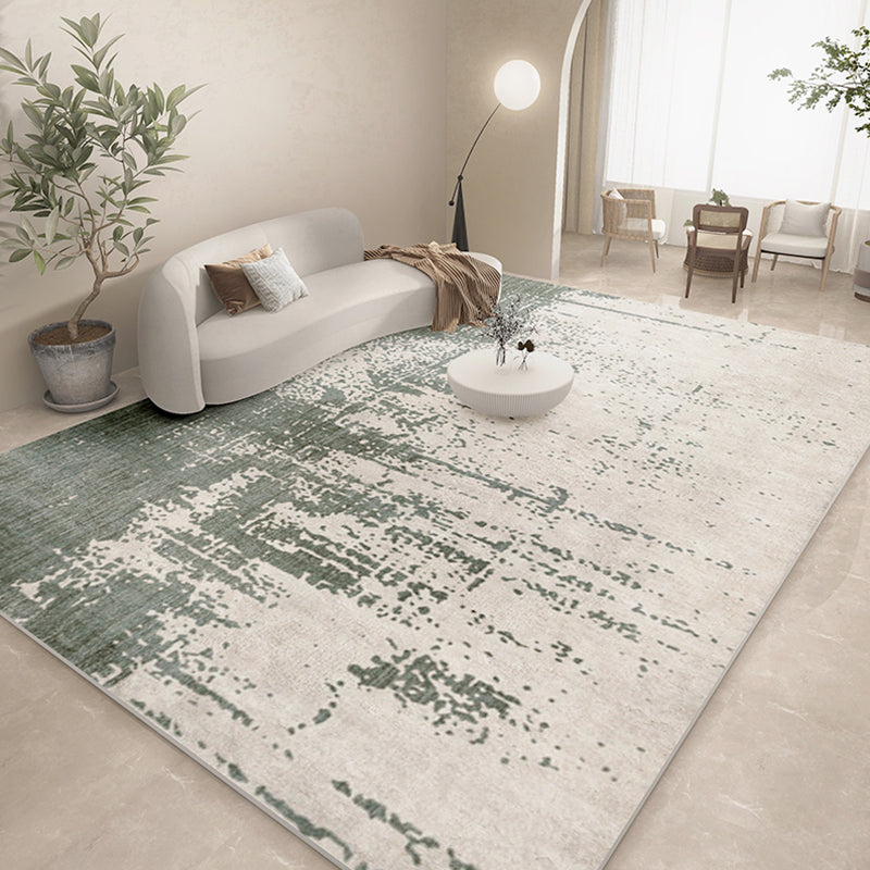 Blue Modern Rug Abstract Print Polyester Area Rug Stain Resistant Area Carpet for Home Decor