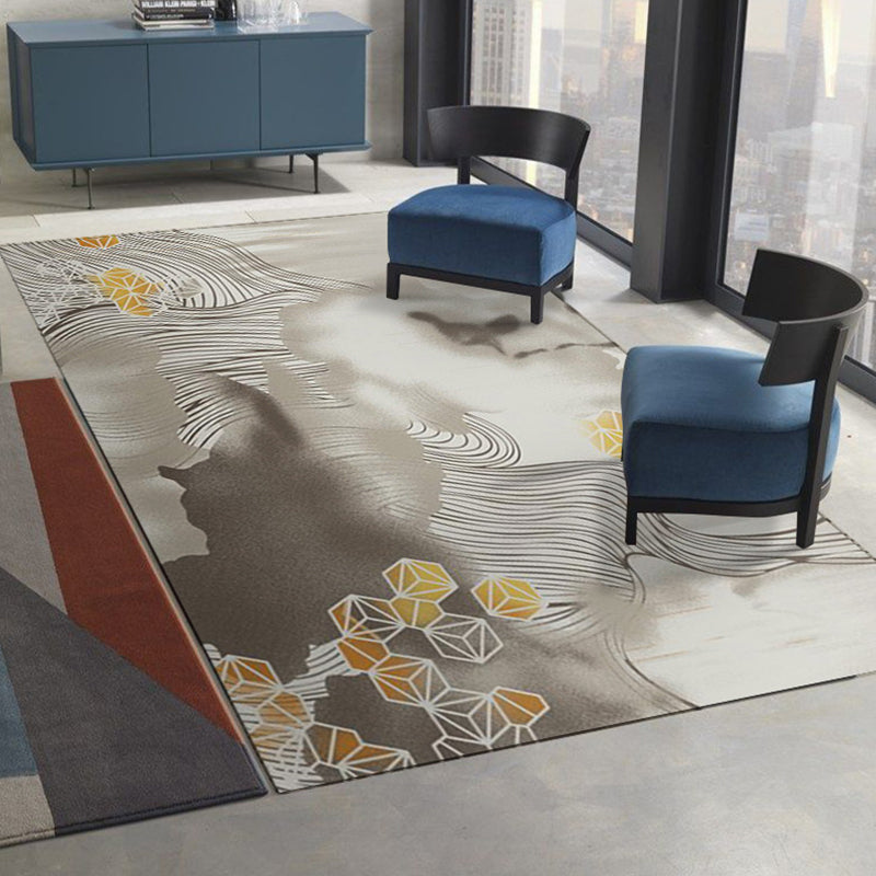 Moderner Aquarelldruckgedruckte Teppich Polyester Teppich Teppichfest -Resistent Innenteppich für die Heimdekoration