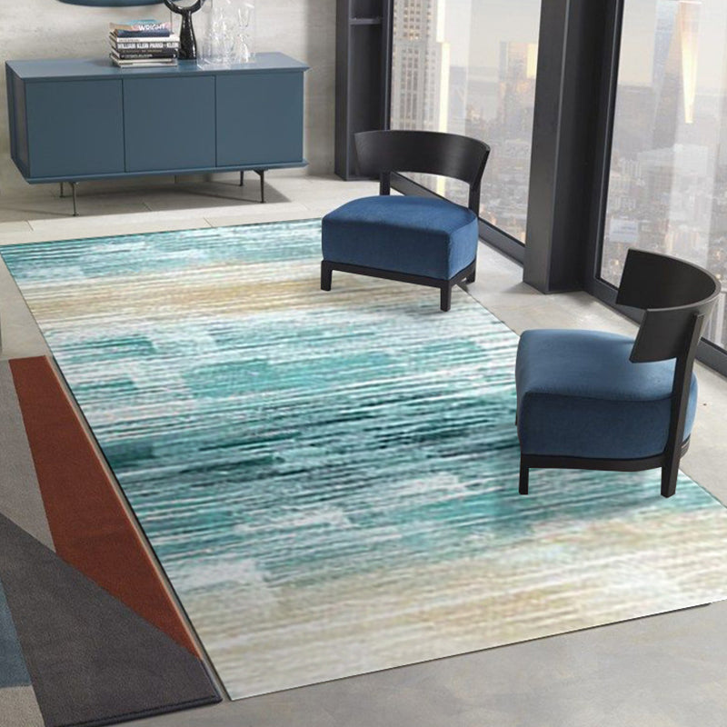 Modern Watercolor Printed Area Rug Polyester Carpet Stain Resistant Indoor Rug for Home Decoration