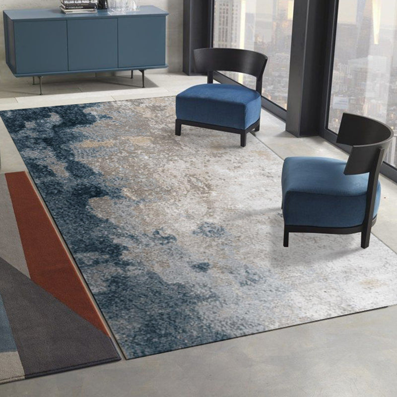 Modern Watercolor Printed Area Rug Polyester Carpet Stain Resistant Indoor Rug for Home Decoration