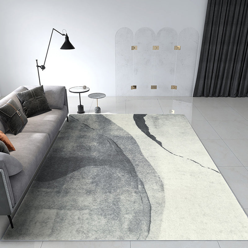 Modern Living Room Rug Abstract Pattern Carpet Polyester Area Rug with Non-Slip Backing