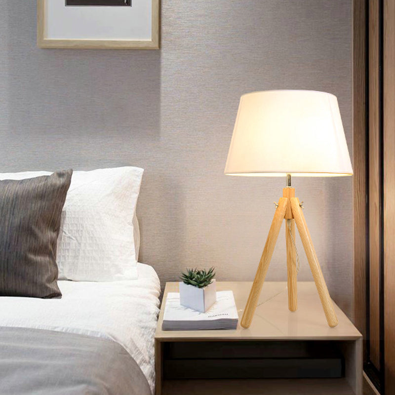 Lámpara de escritorio de comedor de 1 cabezal con luz de mesa moderna de gris/blanco/lino con tono de tela de bengala ancho