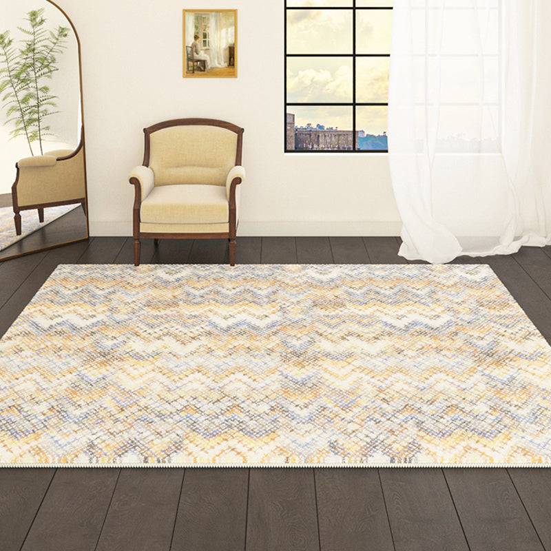 Geel modern tapijt abstract patroon polyester gebied tapijt antislip wasbaar tapijt voor woningdecoratie