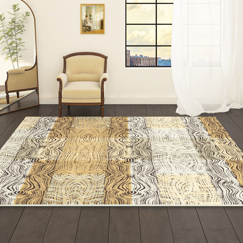 Geel modern tapijt abstract patroon polyester gebied tapijt antislip wasbaar tapijt voor woningdecoratie