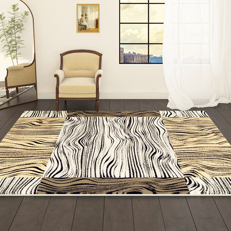 Geel modern tapijt abstract patroon polyester gebied tapijt antislip wasbaar tapijt voor woningdecoratie