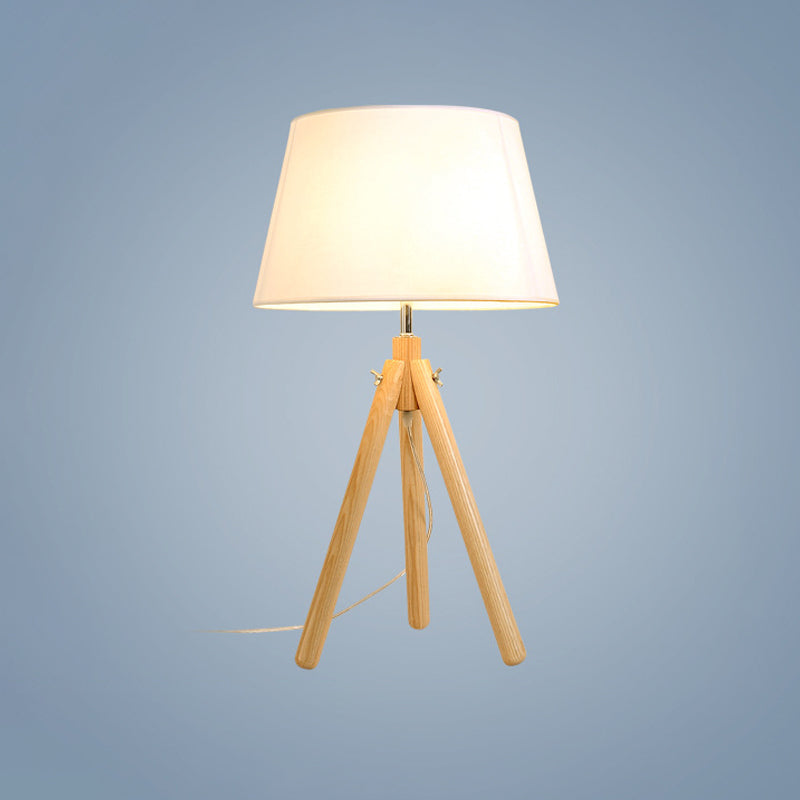 Lámpara de escritorio de comedor de 1 cabezal con luz de mesa moderna de gris/blanco/lino con tono de tela de bengala ancho