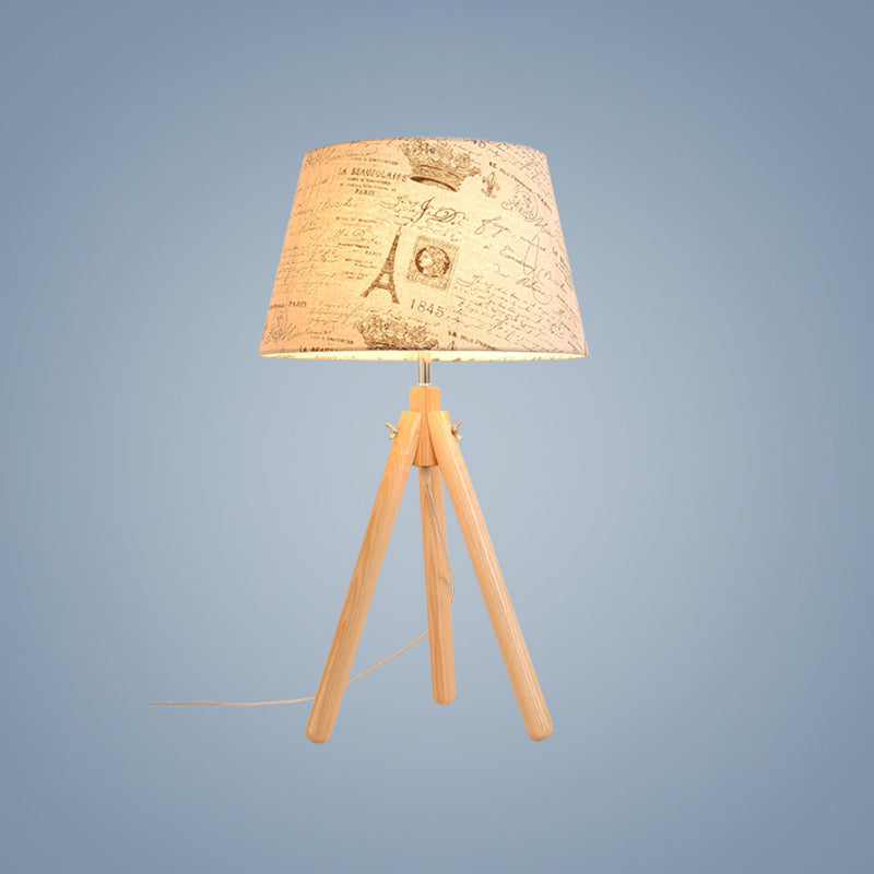 Lámpara de escritorio de comedor de 1 cabezal con luz de mesa moderna de gris/blanco/lino con tono de tela de bengala ancho