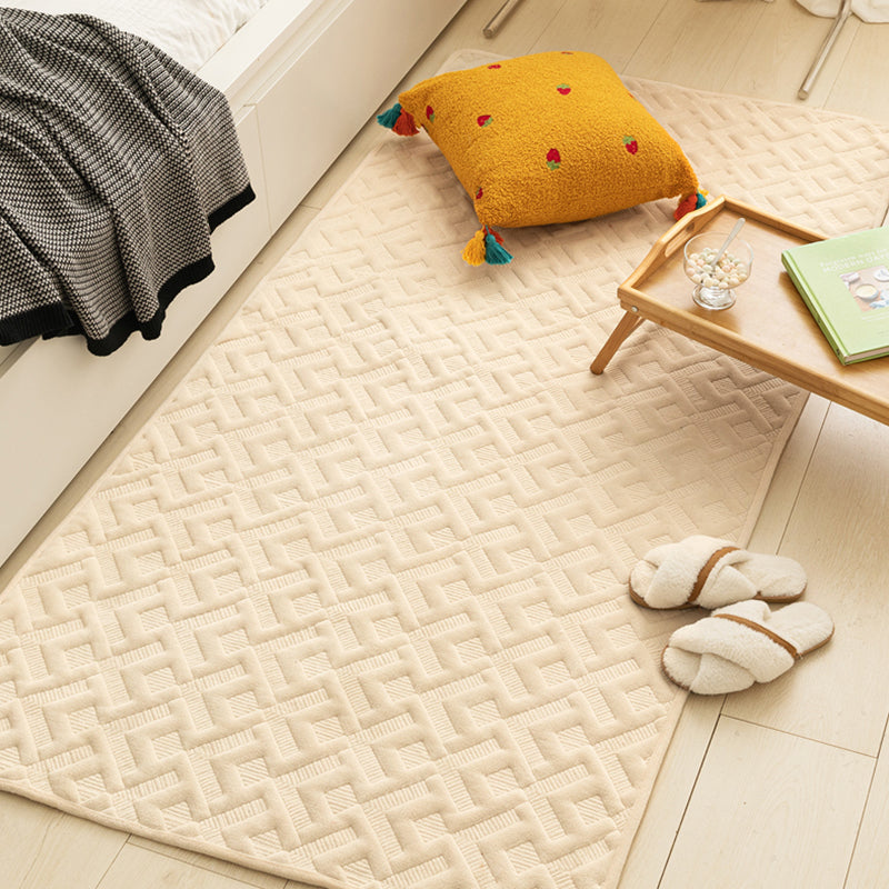 Tapis rose de couleur un tapis en polyester moderne tapis de support sans glissement pour décoration intérieure