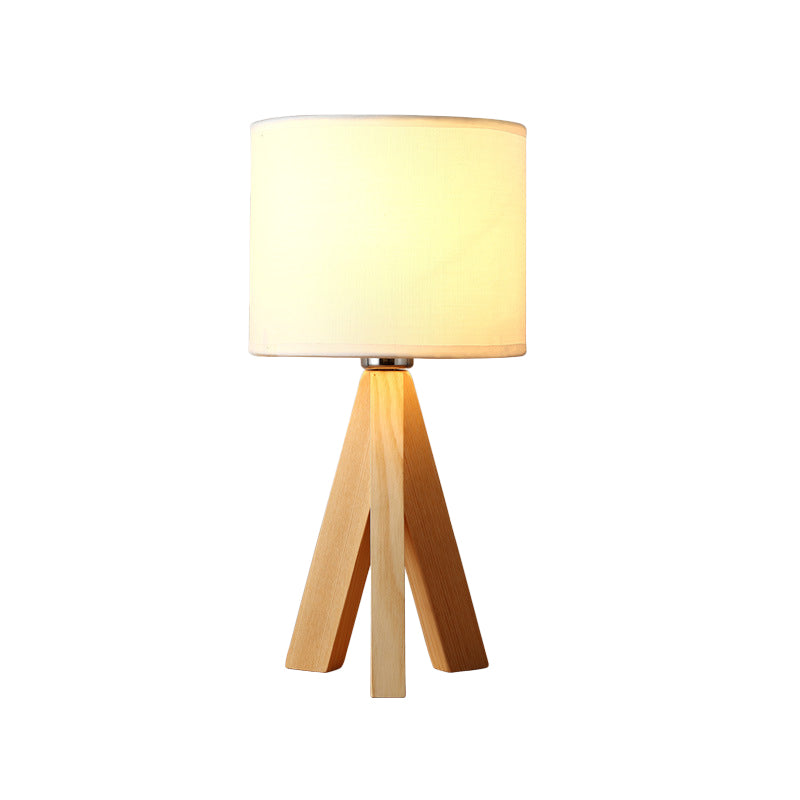Lámpara de tarea cilíndrica Modernismo 1 Bulbo Luz de lectura blanca con trípode de madera