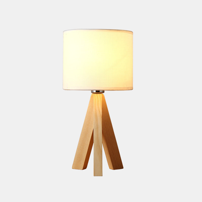 Lámpara de tarea cilíndrica Modernismo 1 Bulbo Luz de lectura blanca con trípode de madera