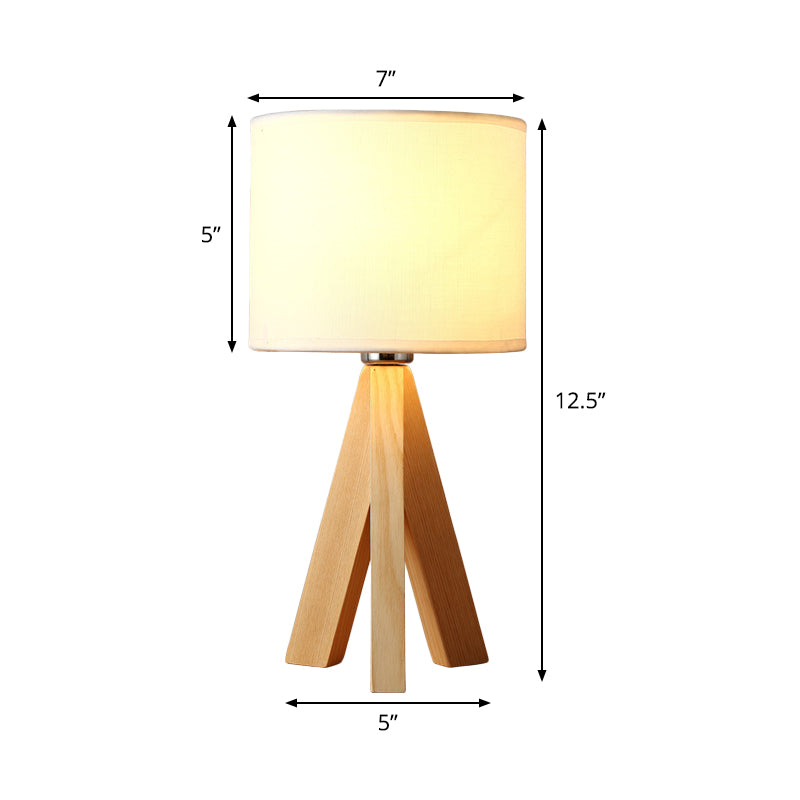 Lámpara de tarea cilíndrica Modernismo 1 Bulbo Luz de lectura blanca con trípode de madera