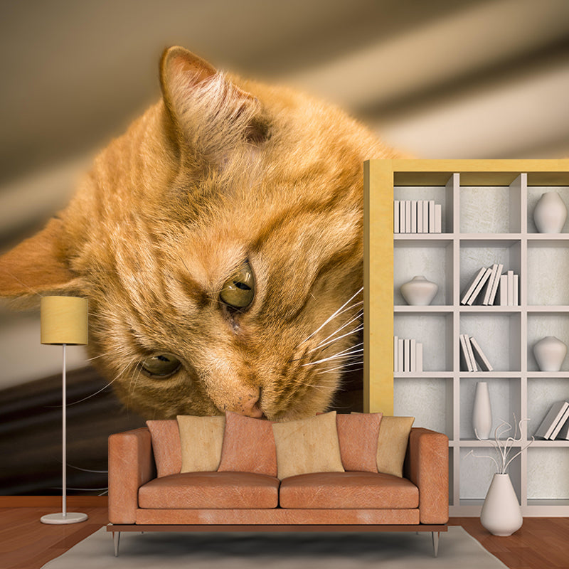 Lovely Cat Wall Mural Wallpaper Mildew Resistant Wall Covering for Decoration
