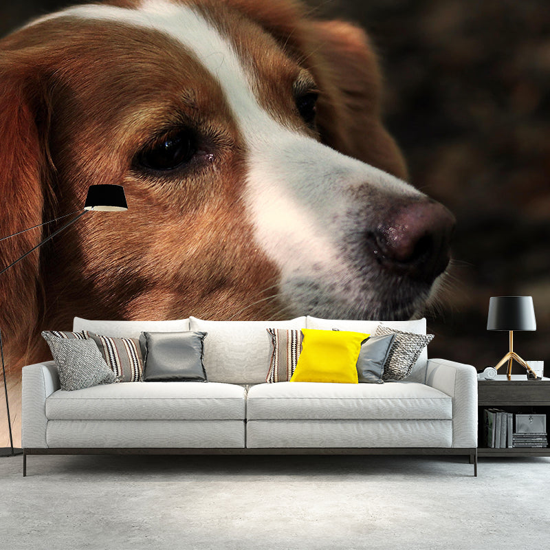 Lovely Dog Wall Mural Wallpaper Mildew Resistant Wall Covering for Decoration