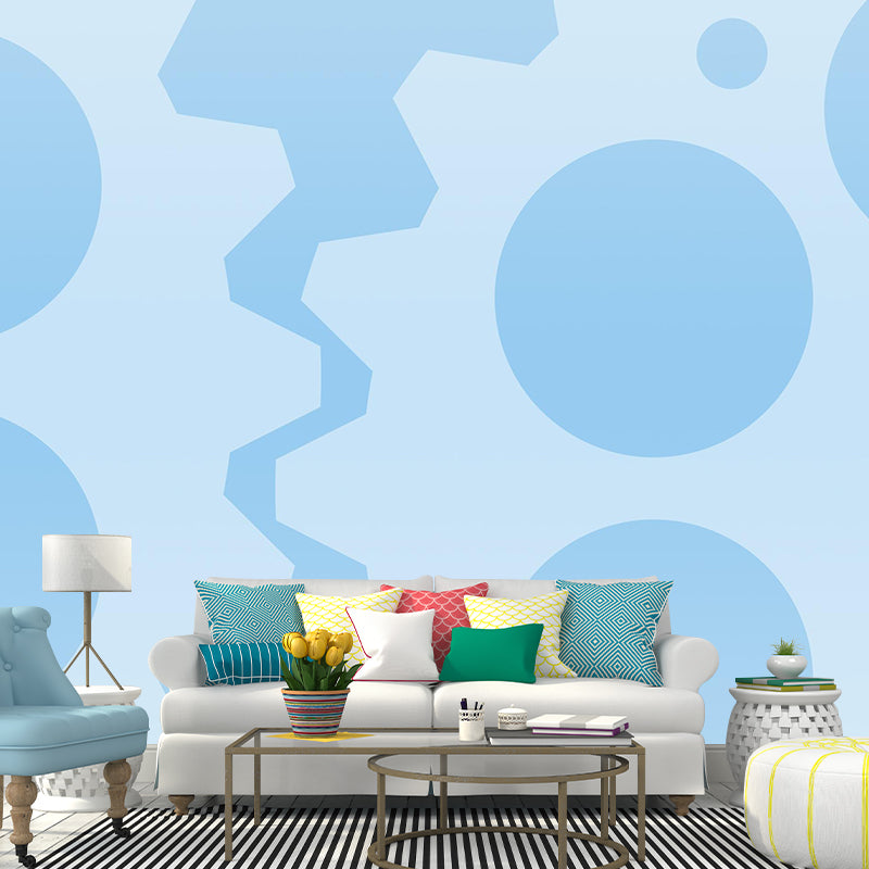 Industrial Gear Mural Wallpaper Mildew Resistant Wall Covering for Repair Shop