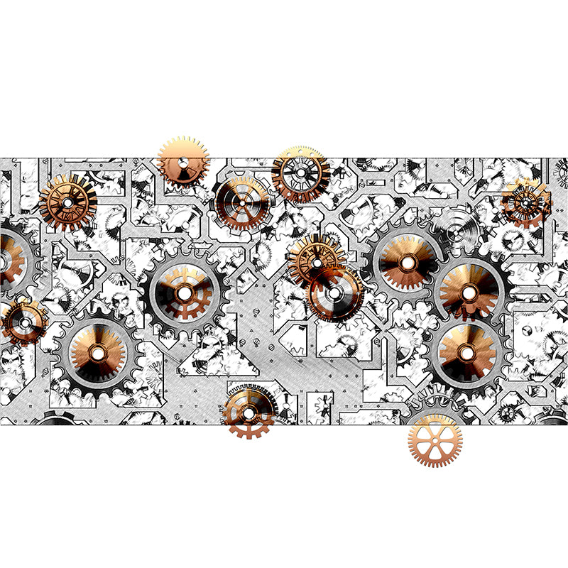 Industrial Gear Wall Mural Wallpaper Mildew Resistant Wall Covering for Wall Decor