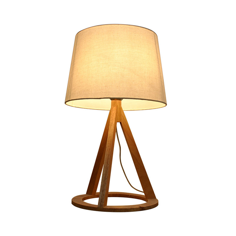 Éclairage de tâche de bulbe contemporain 1 Lampe de lecture du tambour conique blanc avec de l'ombre en tissu