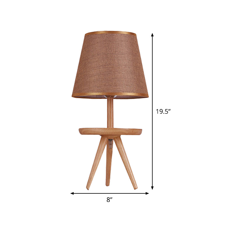 1 Kopfstudientisch hellem Modernismus brauner kleiner Schreibtischlampe mit ausgestattetem Stofffarben