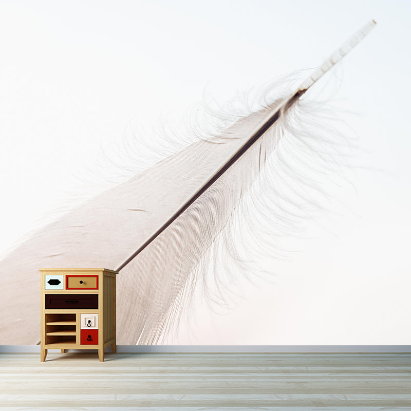 Soft Feather Wall Mural Wallpaper Mildew Resistant Wall Covering for Decoration