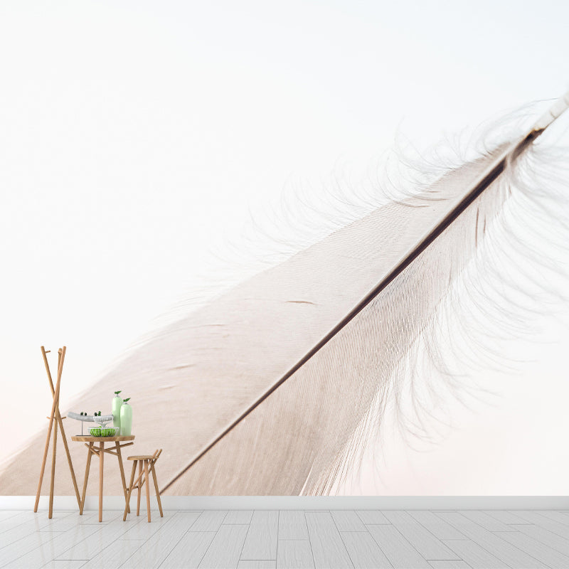 Soft Feather Wall Mural Wallpaper Mildew Resistant Wall Covering for Decoration